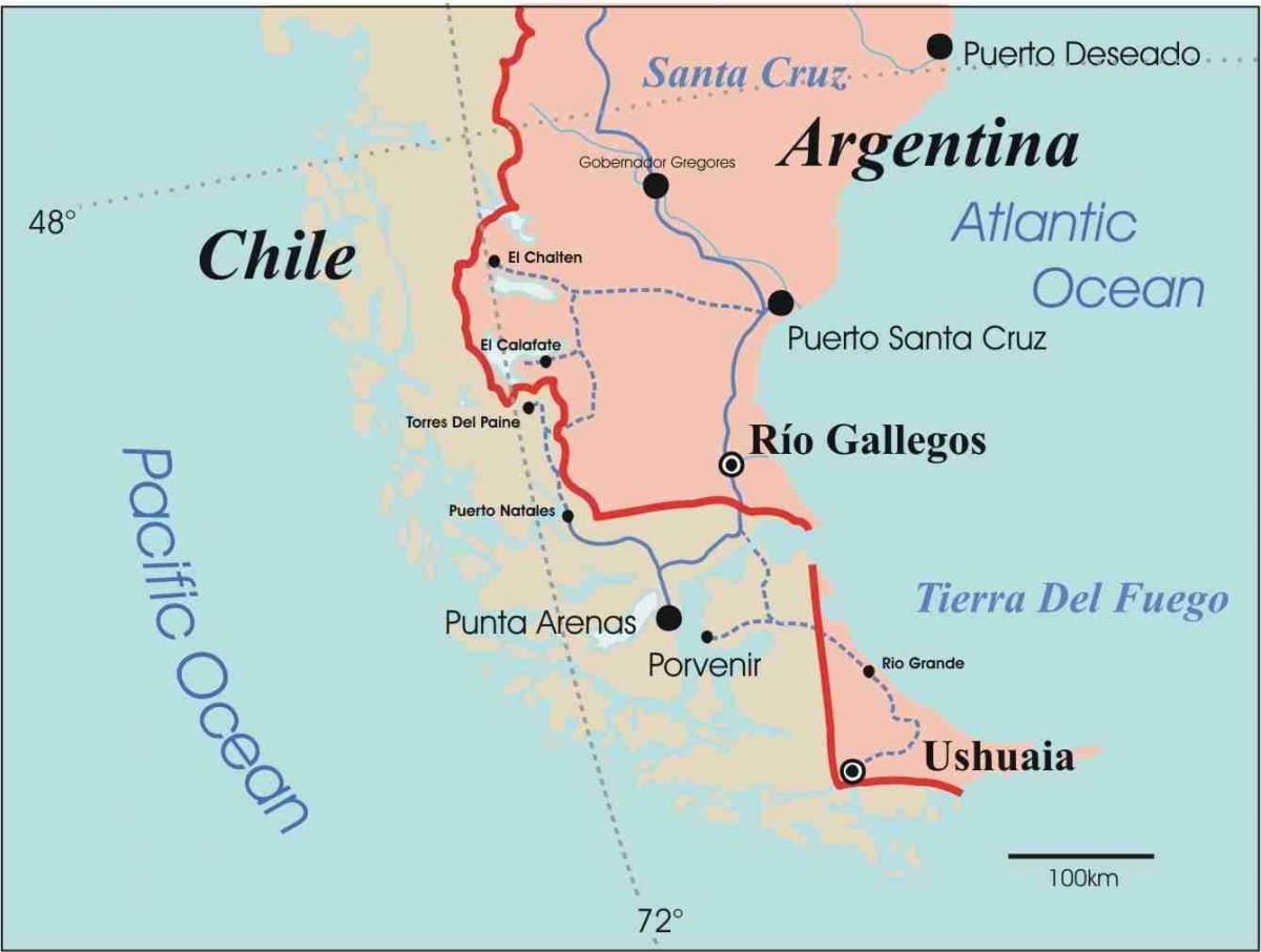 지도 patagonia 칠레