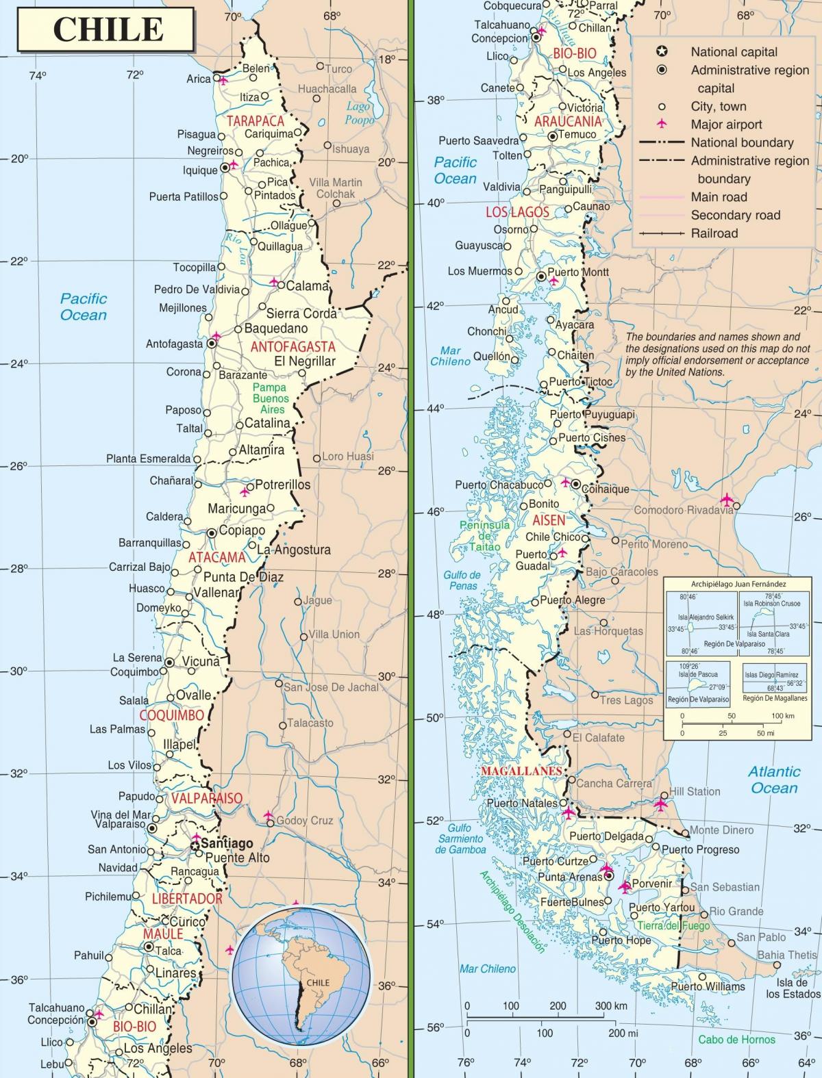 지도 de 칠레