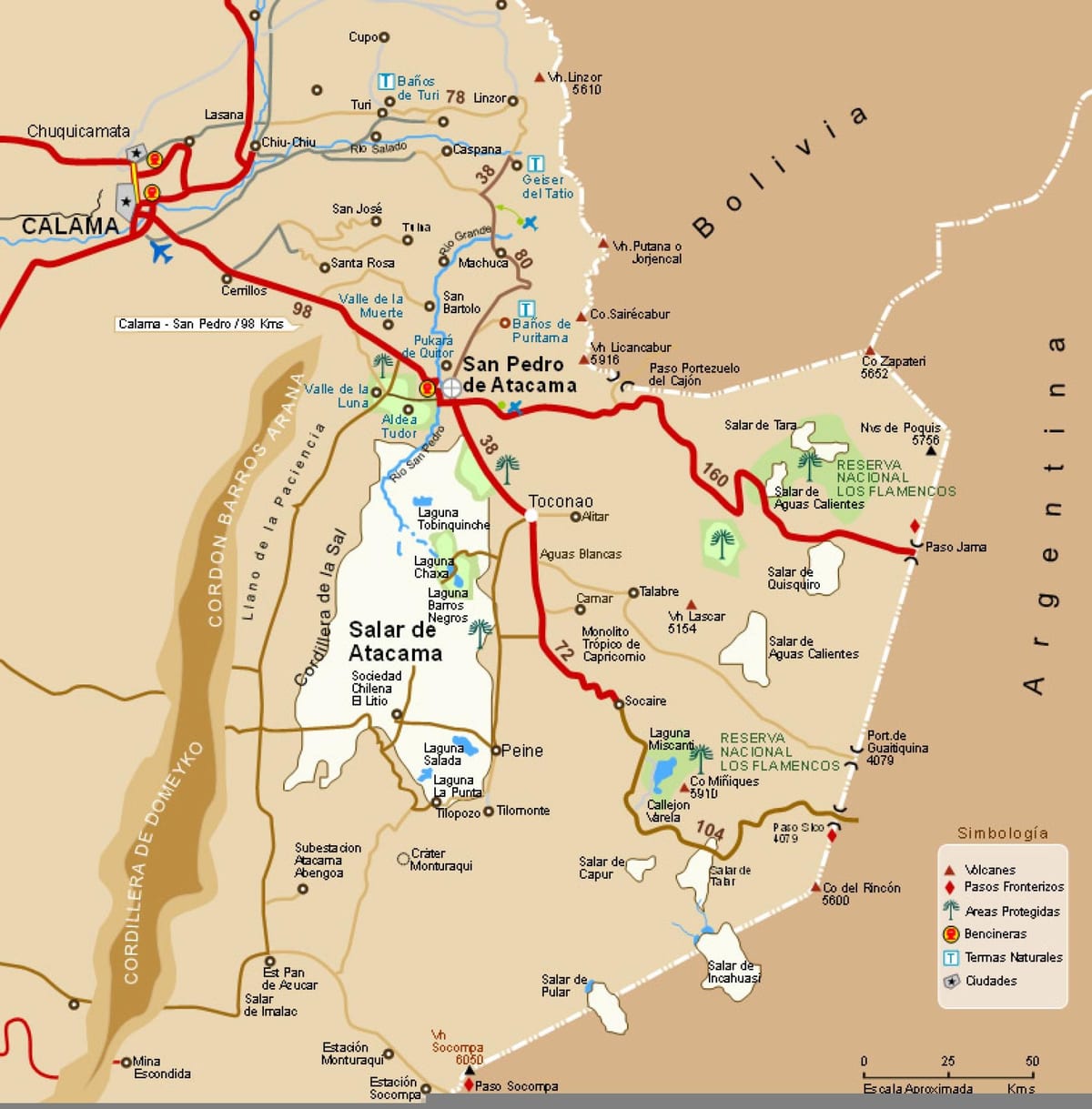 atacama desert 칠레 지도