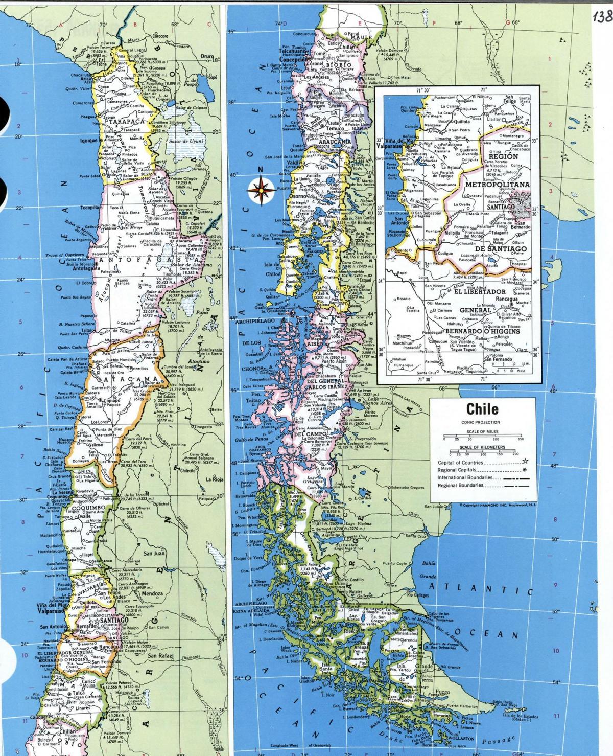 지도의 상세한 칠레