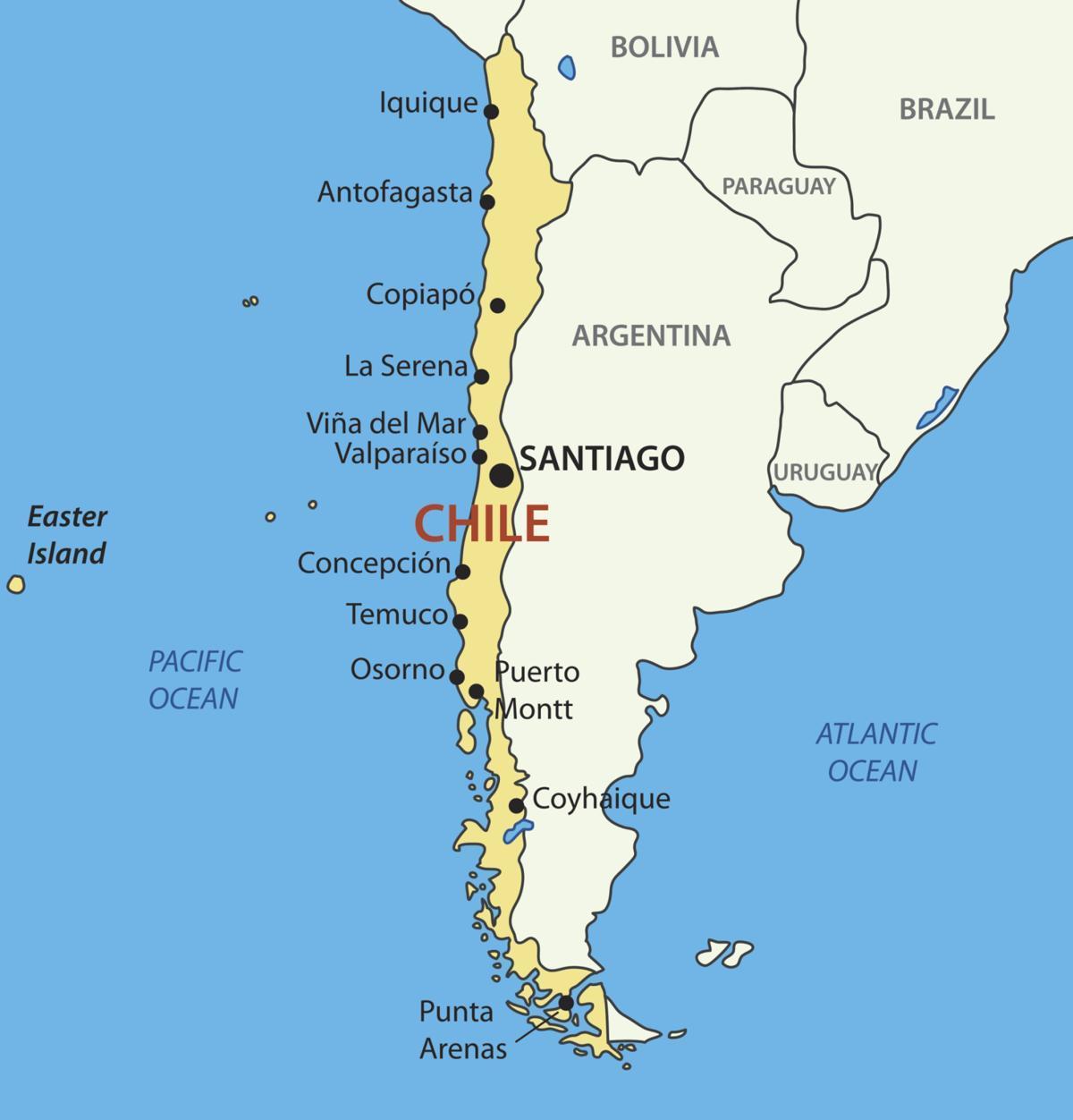 지도 칠레의 국가