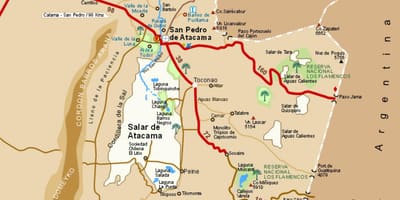 Atacama desert 칠레 지도